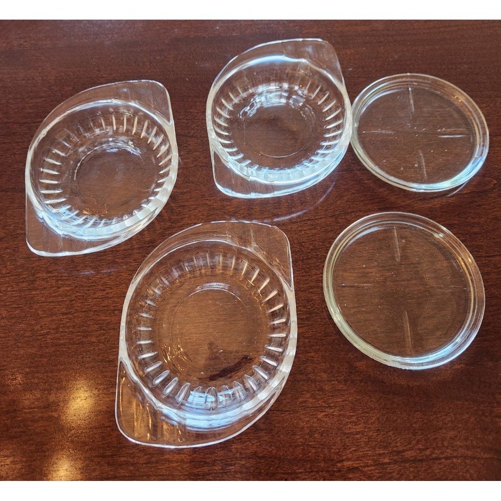 Vintage 1950s MCM Art Deco Glass Coasters & Ashtrays (5) Hip‎ Cool Vibe Decor